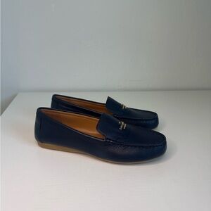 Kate Spade Briar Loafers Leather Navy Blue Women Size 7.5B EU 38.5 Flats